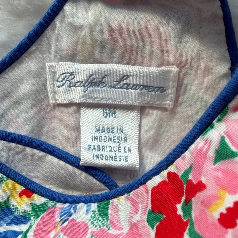 Ralph Lauren Baby Floral Spring Summer Dress with Bloomers size 6 mos